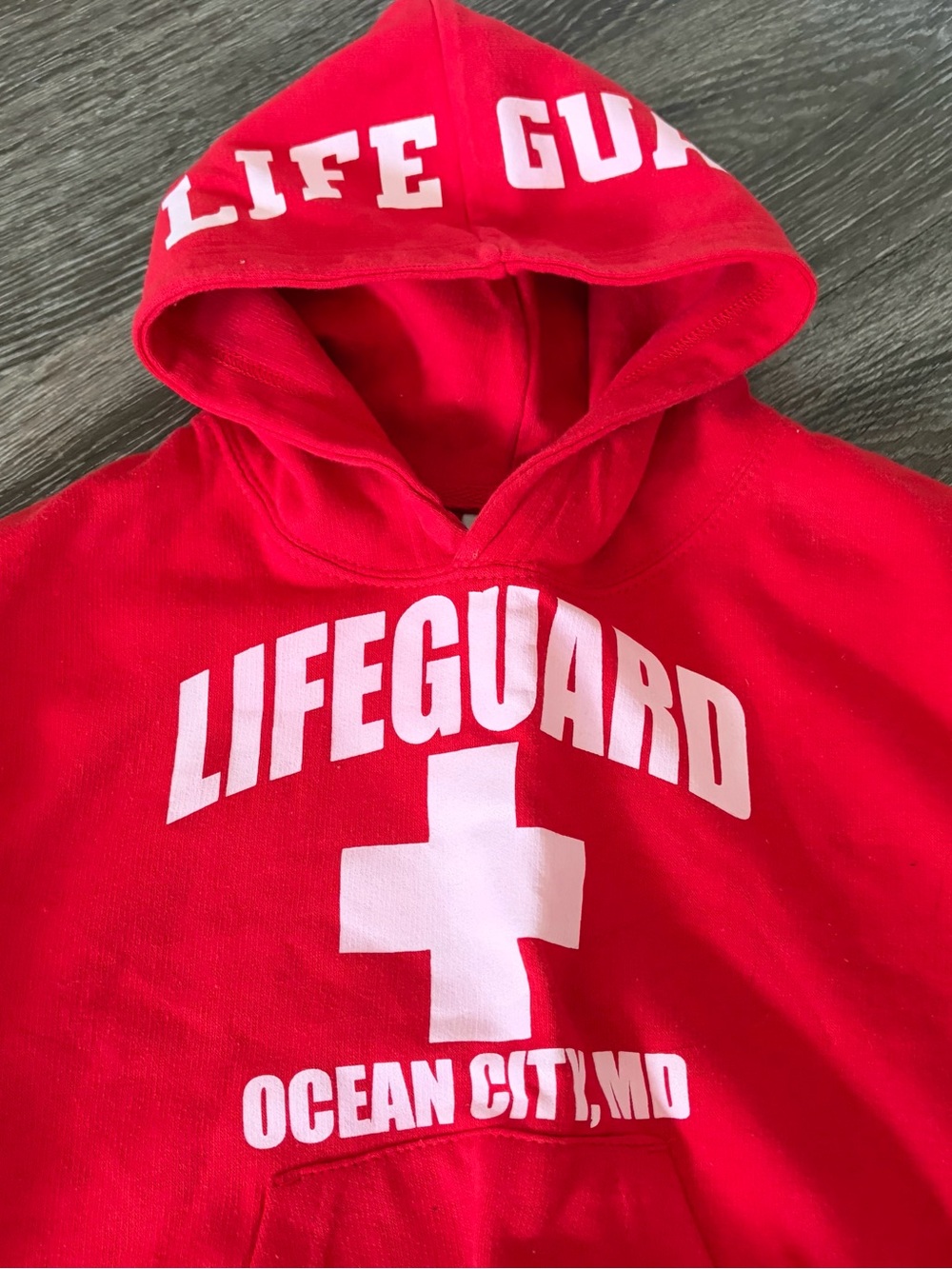 Red Life-Guard Apparel Ocean City Maryland Hoodie & Shorts Set Girls Kids Small - Picture 3 of 9